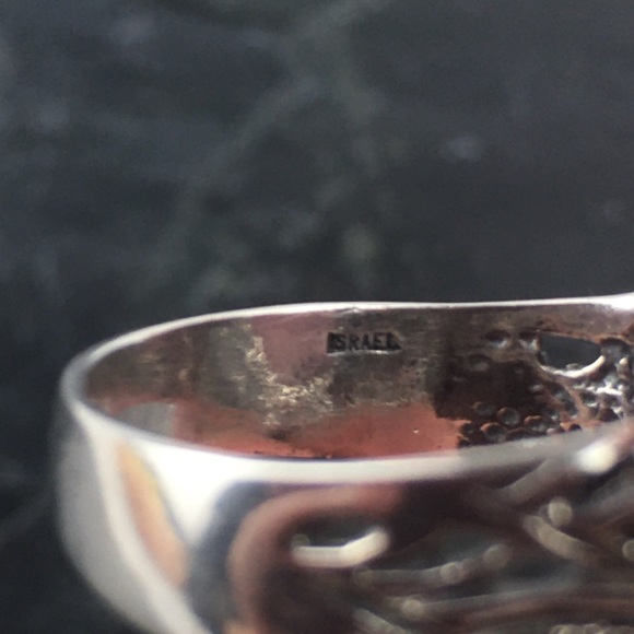 PZ Israel Sterling Silver Rhodonite Ring 10 - Picture 7 of 11